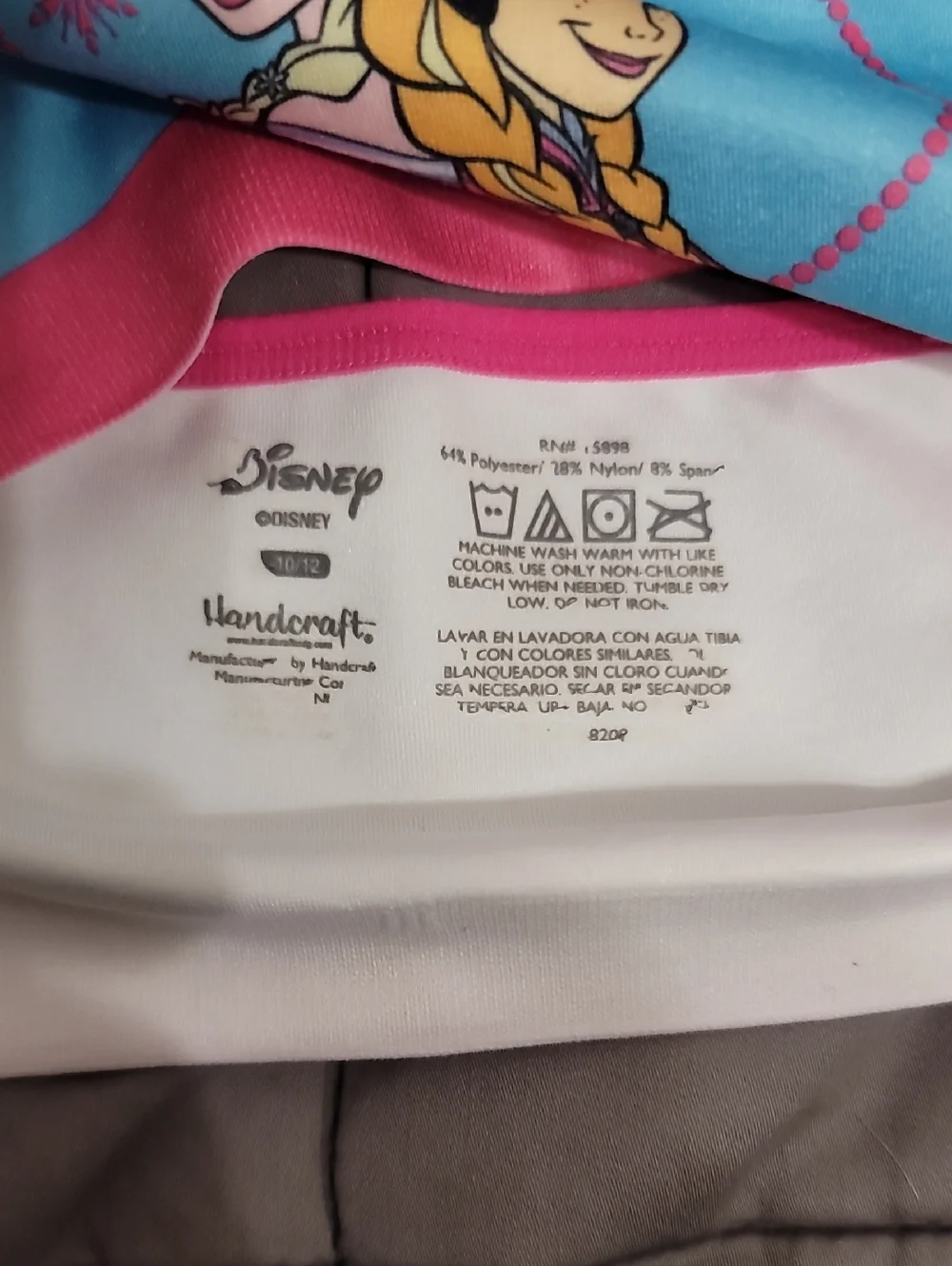 Disney Frozen Light Blue & Pink Crossback Crop Top L 10/12